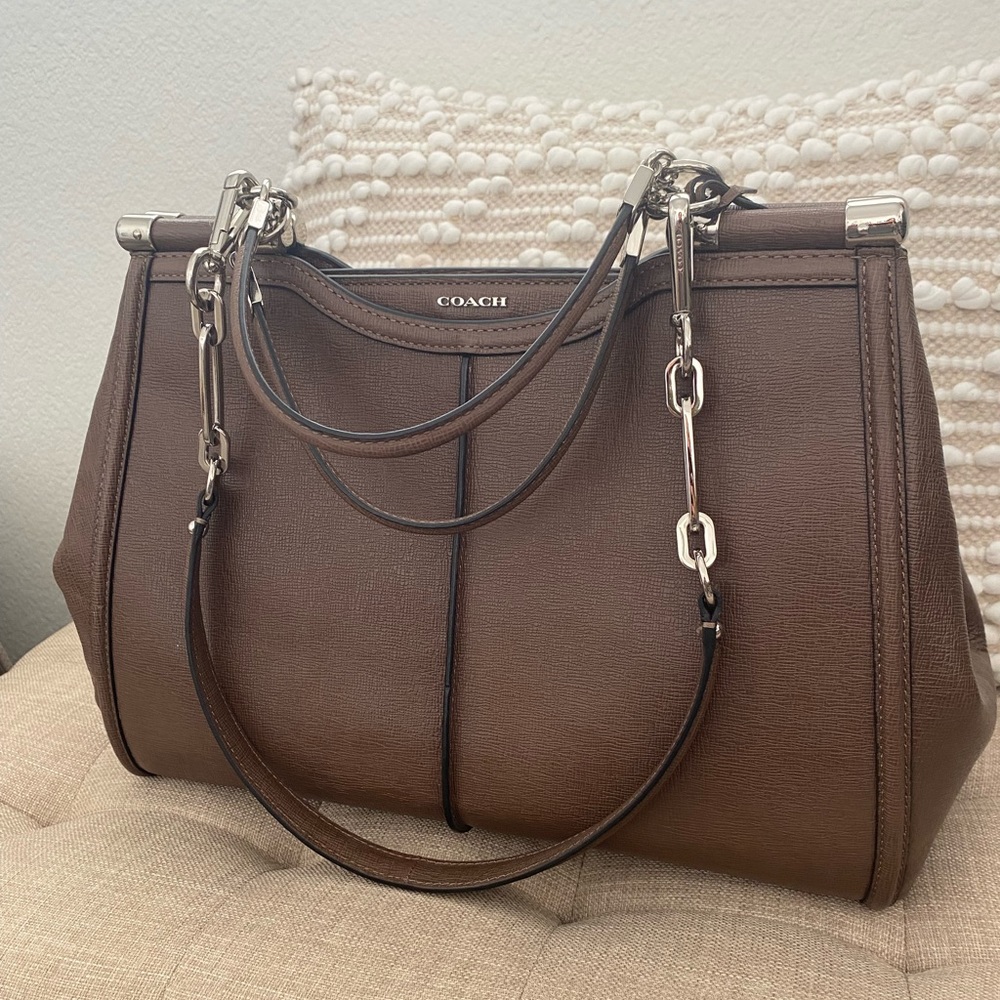 COACH -MADISON TEXTURED LEATHER CAROLINE SATCHEL (COACH F25245)
SILVER/ASH